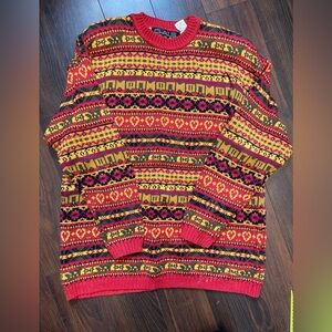 Vintage Multicolor Patterned Sweater